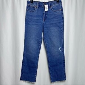 J. Crew NWT Women’s Jeans Essential Straight 27 Raw Hem Stretch High Waisted New